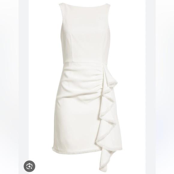 Cinq a Sept Bethel Ruffle Mini Dress Ivory size 12 - Picture 4 of 16